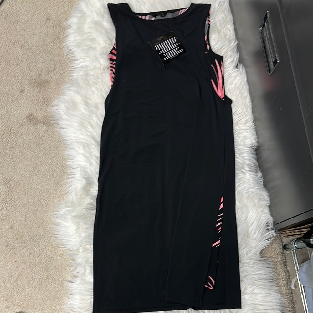 NWT IMÁN Elegant Black Sleeveless Dress S